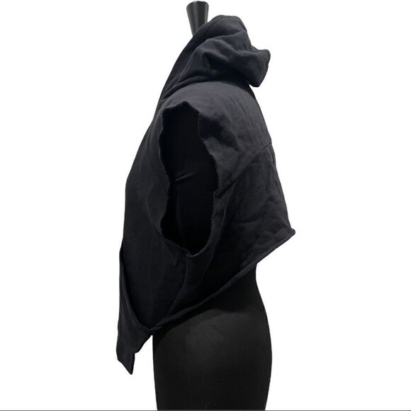 Osklen Rio De Janeiro Black Overlap Hooded Oversized Sweatshirt Sz S - Picture 4 of 9